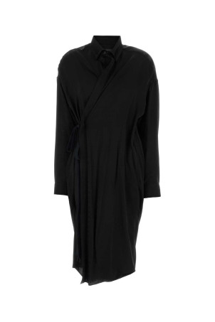 Black satin shirt dress Black BALENCIAGA (857339TTO54)