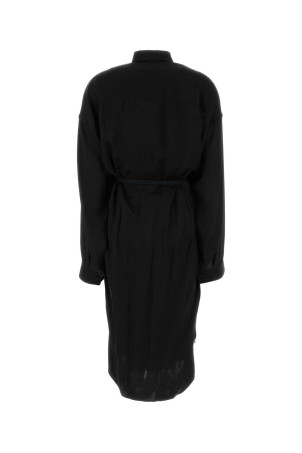 Black satin shirt dress Black BALENCIAGA (857339TTO54)
