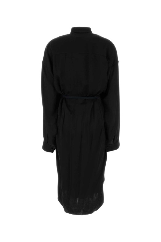 Black satin shirt dress Black BALENCIAGA (857339TTO54)