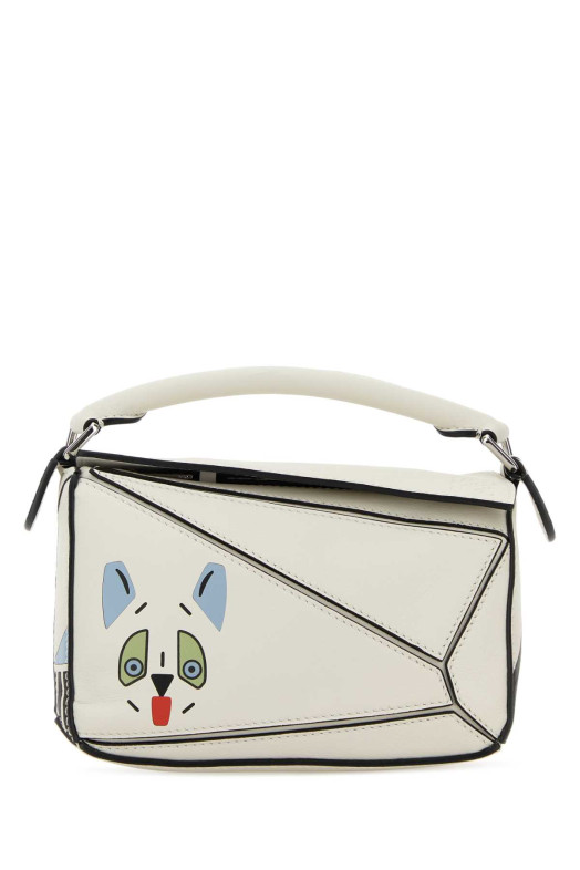 Chalk leather mini Puzzle handbag LOEWE (A510U95XA4)