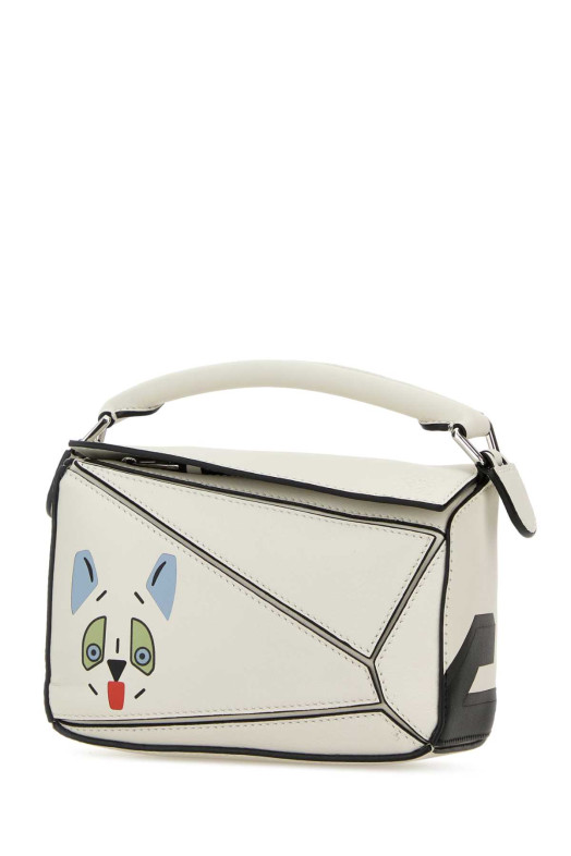 Chalk leather mini Puzzle handbag LOEWE (A510U95XA4)