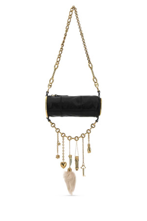 Black leather ChÃ¢teau Treasures shoulder bag CHLOE (CH25WS711Q52)