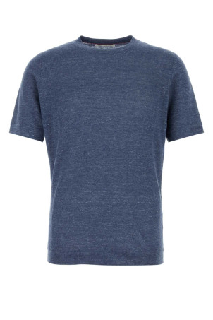 Blue linen blend sweater BRUNELLO CUCINELLI (M2L00340)