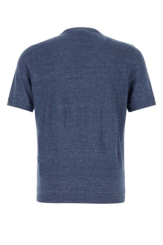 Blue linen blend sweater BRUNELLO CUCINELLI (M2L00340)