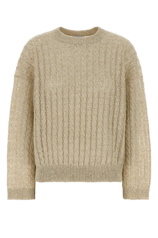 Sand linen blend sweater BRUNELLO CUCINELLI (MCO559710)