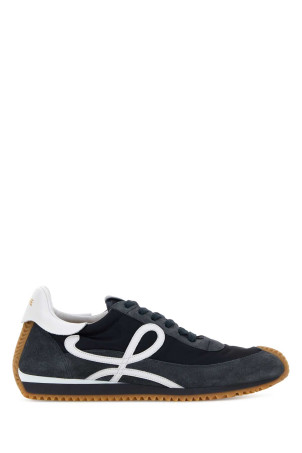 Blue nylon and suede Ballet Runner 2.0 sneakers Black LOEWE (MLSR282X03)