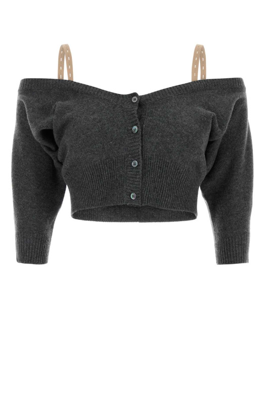 Dark grey cashmere cardigan MIU MIU (MMF01GSOOO174K)