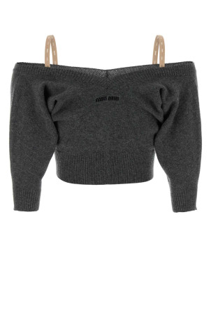 Dark grey cashmere cardigan MIU MIU (MMF01GSOOO174K)