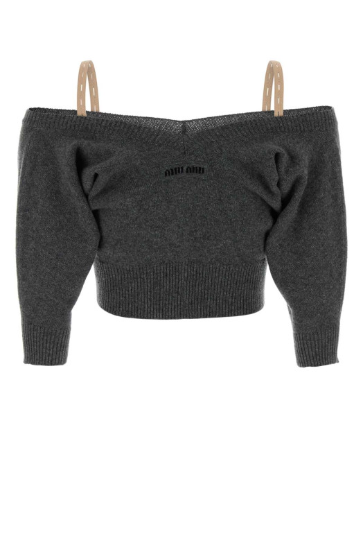 Dark grey cashmere cardigan MIU MIU (MMF01GSOOO174K)