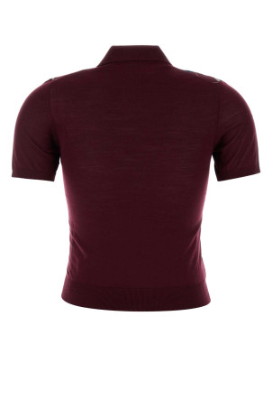 Burgundy wool polo shirt MIU MIU (MMLB66SOOO174C)