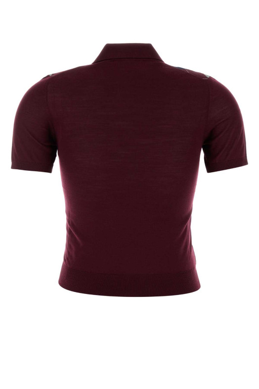 Burgundy wool polo shirt MIU MIU (MMLB66SOOO174C)