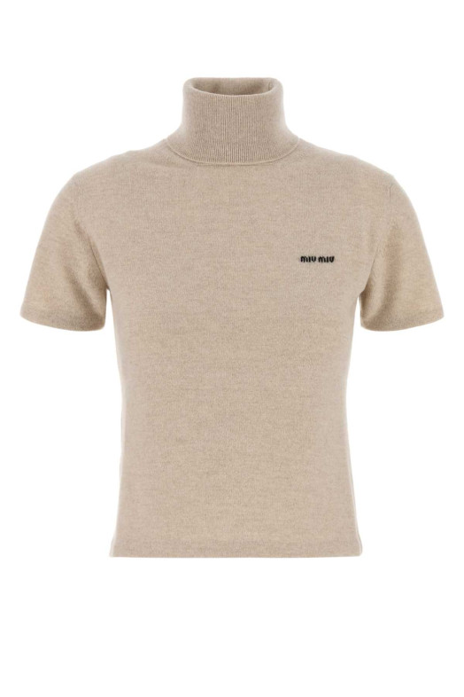 Sand cashmere sweater MIU MIU (MMR452SOOO18A9)