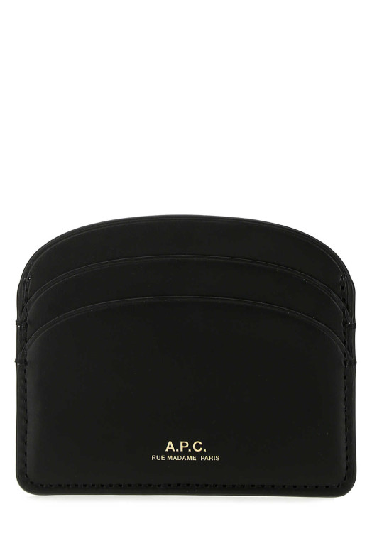 Black leather card holder Black A.P.C. (PXAWVF63270)