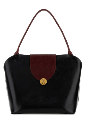 Black leather shopping bag VERSACE (10234121A17428)