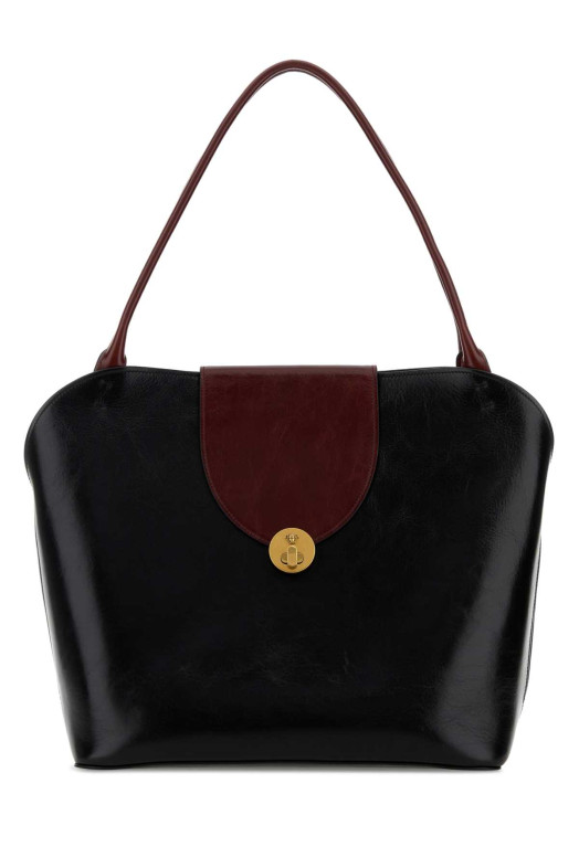 Black leather shopping bag VERSACE (10234121A17428)