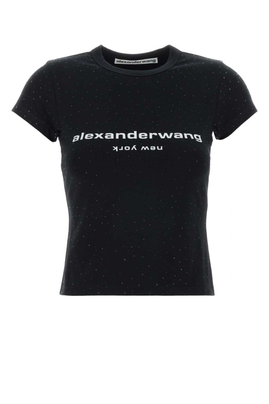 Black stretch cotton t-shirt ALEXANDER WANG (1CC2261292)