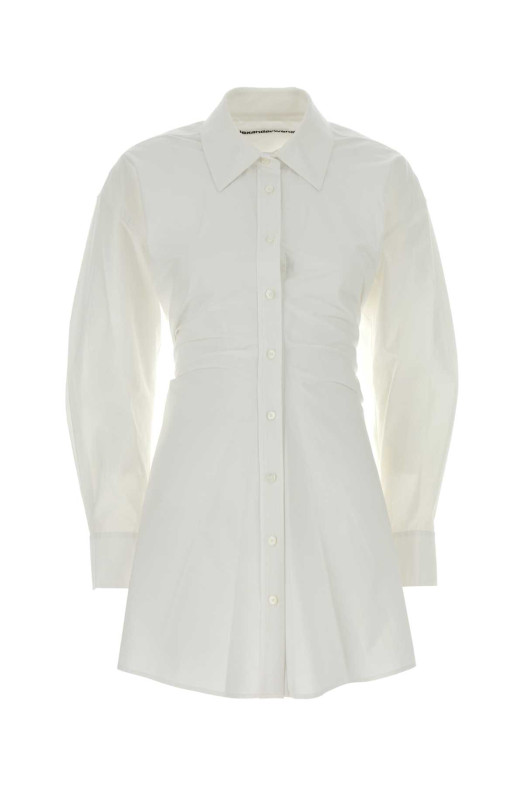 LS MINI SHIRT DRESS W/ GATHERED BACK ZIPPER DETAIL White ALEXANDER WANG (1WC2266951)