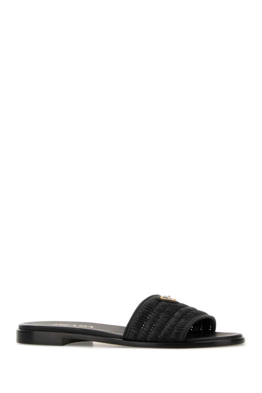 Black raffia slippers Black PRADA (1XX758FB0102ACS)