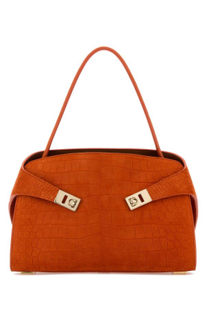 Orange suede medium Hug Soft shoulder bag SALVATORE FERRAGAMO (219816792870)