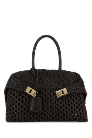 Dark brown leather Hug handbag Brown SALVATORE FERRAGAMO (21A474789996)