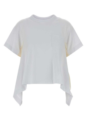 White cotton t-shirt Multicolor SACAI (2608404)