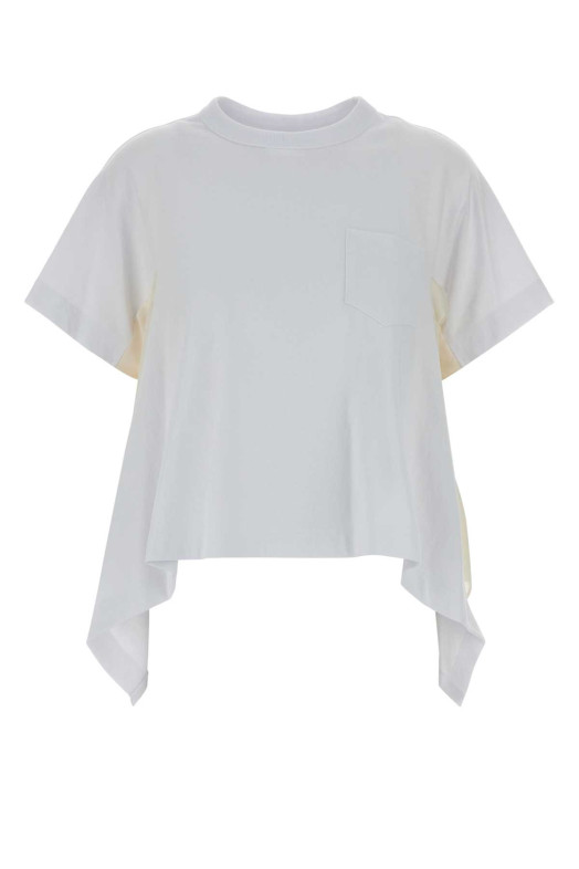 White cotton t-shirt Multicolor SACAI (2608404)