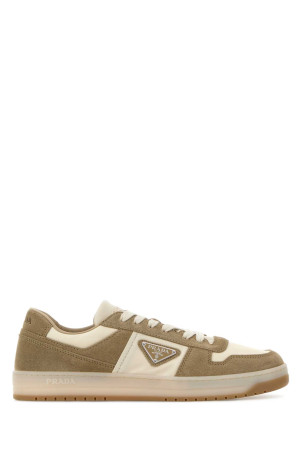 Two-tone canvas and suede Downtown sneakers PRADA (2EE364FD002D7R)