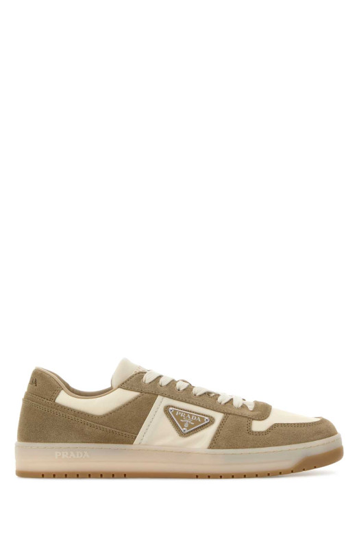 Two-tone canvas and suede Downtown sneakers PRADA (2EE364FD002D7R)