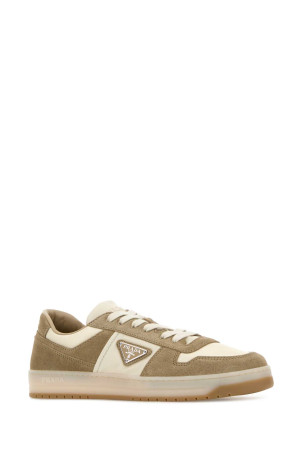 Two-tone canvas and suede Downtown sneakers PRADA (2EE364FD002D7R)