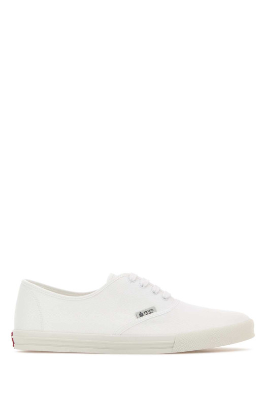 White canvas sneakers Black PRADA (2EE467FG0003LKE)