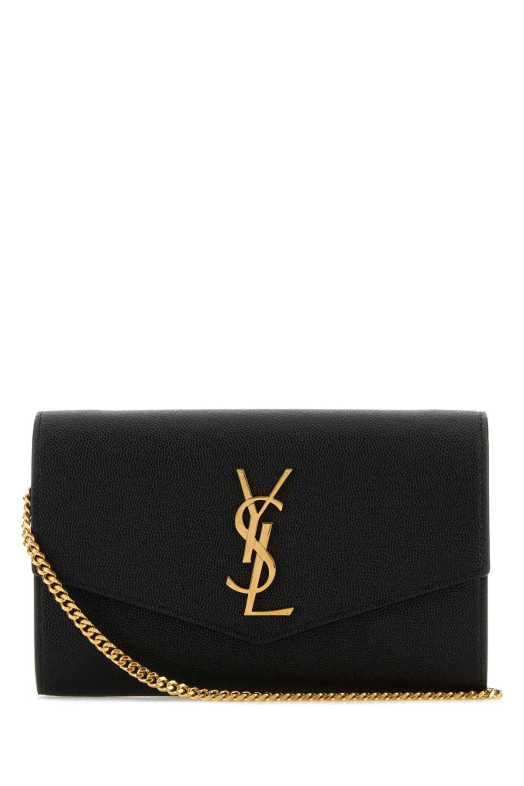 Black leather Uptown clutch Black SAINT LAURENT (6077881GF0J)