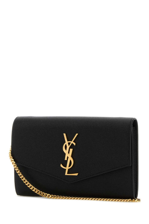 Black leather Uptown clutch Black SAINT LAURENT (6077881GF0J)