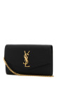 Black leather Uptown clutch Black SAINT LAURENT (6077881GF0J)