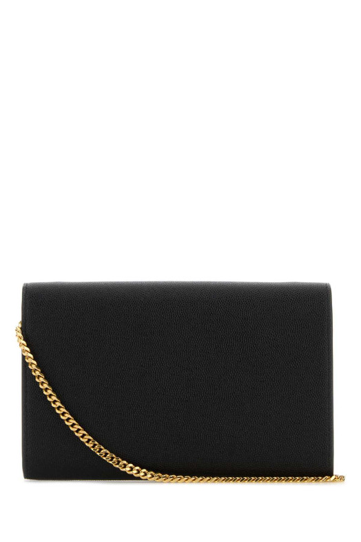 Black leather Uptown clutch Black SAINT LAURENT (6077881GF0J)
