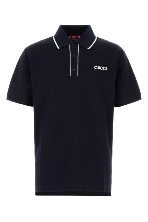 Midnight blue stretch piquet polo shirt GUCCI (806250XJHH6)