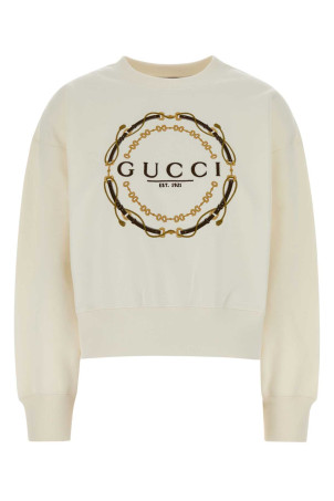 Ivory cotton sweatshirt GUCCI (837931XJHQV)