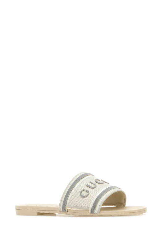 White canvas slippers GUCCI (854805FAFSL)