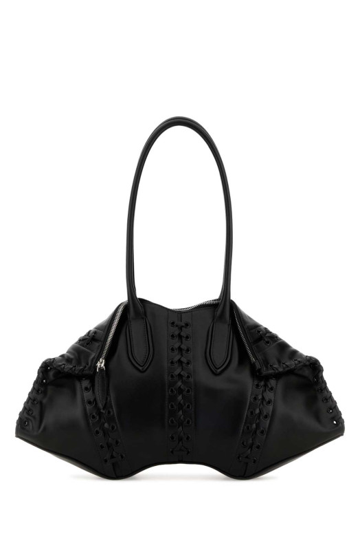 Black leather Manta shoulder bag Black ALEXANDER MCQUEEN (8559971VDB1)