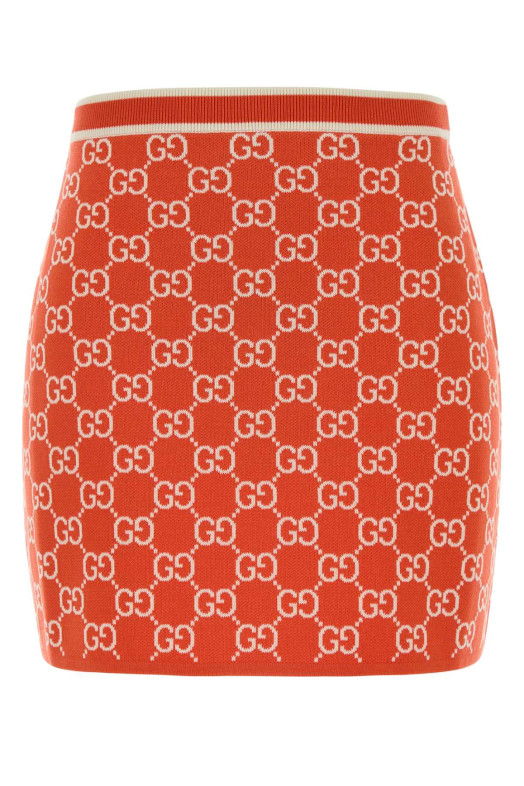 Embroidered cotton mini skirt GUCCI (856264XKE0M)