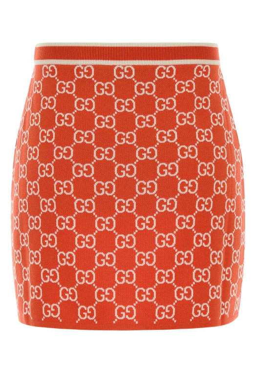 Embroidered cotton mini skirt GUCCI (856264XKE0M)