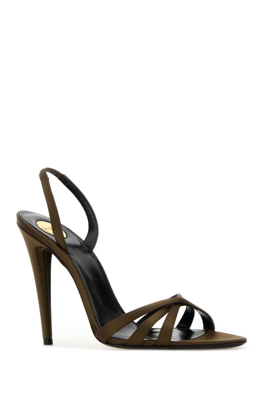 Army green satin Kate sandals SAINT LAURENT (8592599QNAG)