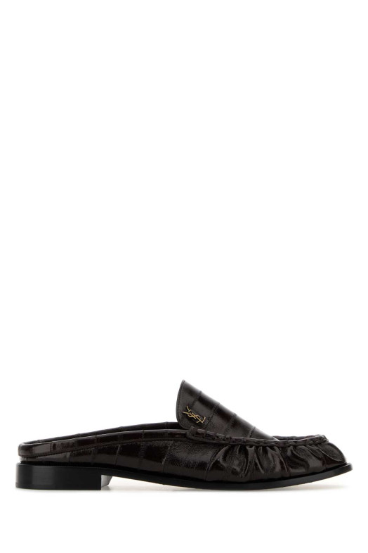 Dark brown leather Le Loafers slippers SAINT LAURENT (8613360WXAF)