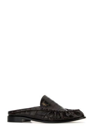 Dark brown leather Le Loafers slippers SAINT LAURENT (8613360WXAF)