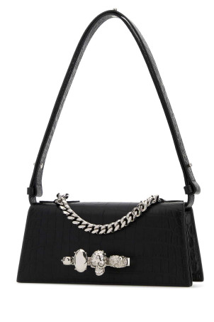 Black leather mini Jewelled shoulder bag Black ALEXANDER MCQUEEN (8661381HBT2)