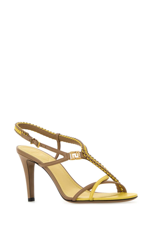 Two-tone leather FFold sandals FENDI (8X8984AWL8)