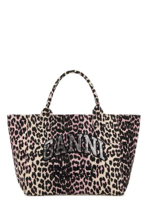 Printed canvas Trapeze shopping bag GANNI (B2110040)