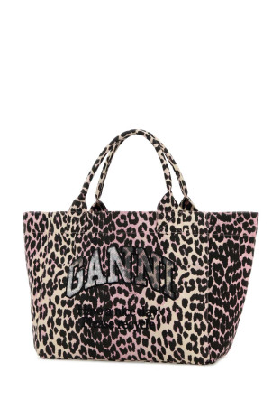 Printed canvas Trapeze shopping bag GANNI (B2110040)