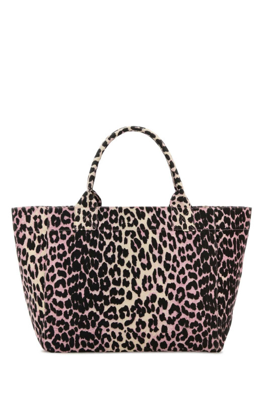 Printed canvas Trapeze shopping bag GANNI (B2110040)
