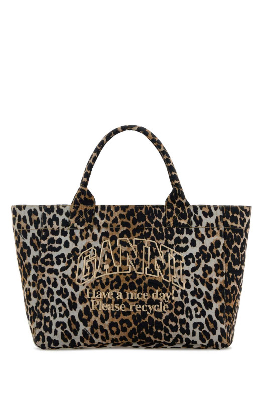 Printed flannel Trapeze reversible shopping bag GANNI (B2110042)