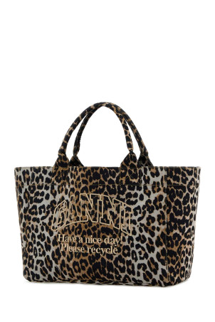 Printed flannel Trapeze reversible shopping bag GANNI (B2110042)